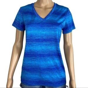REEBOK Sport Playdry t-shirt blue medium v-neck